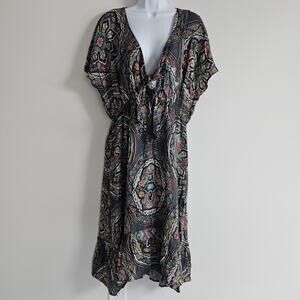Johnny Was Dress Womens XXL Spezia Boho Floral Tie Front Coastal Fairy Romantic